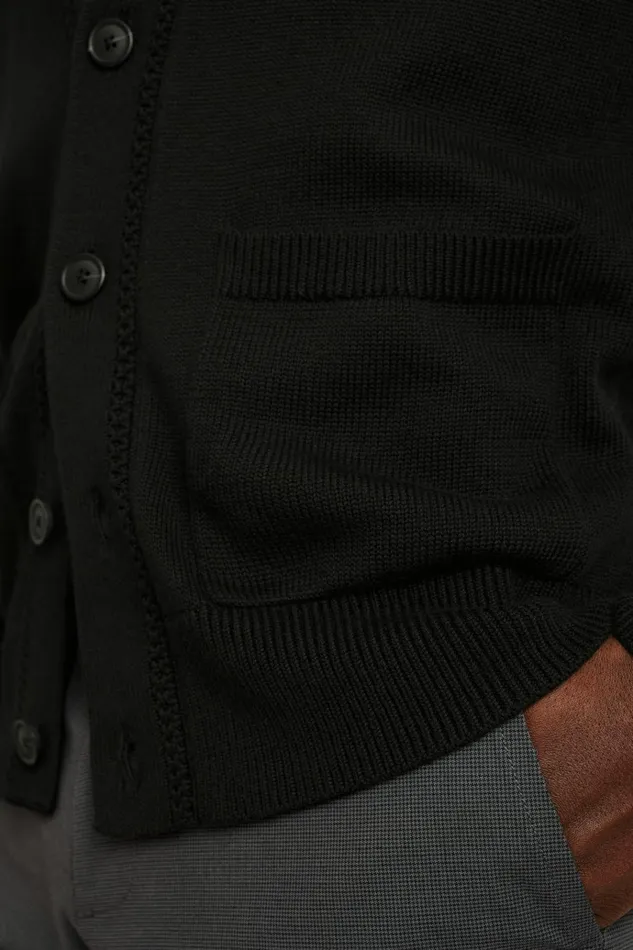 Men Cardigan Sweaters Bonobos Cotton Cardigan Black