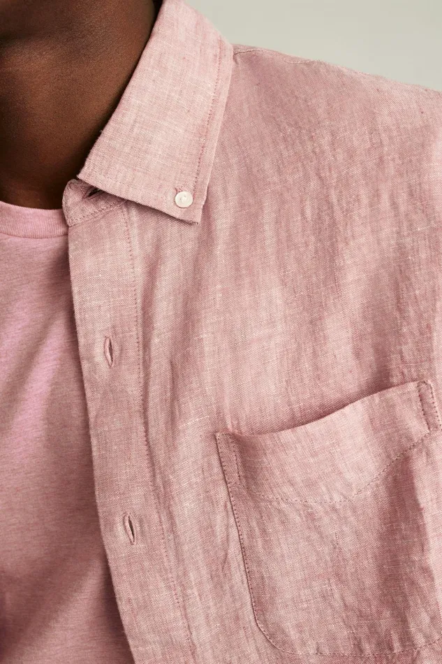 Men Casual Shirts Bonobos Everyday Linen Shirt Redwood