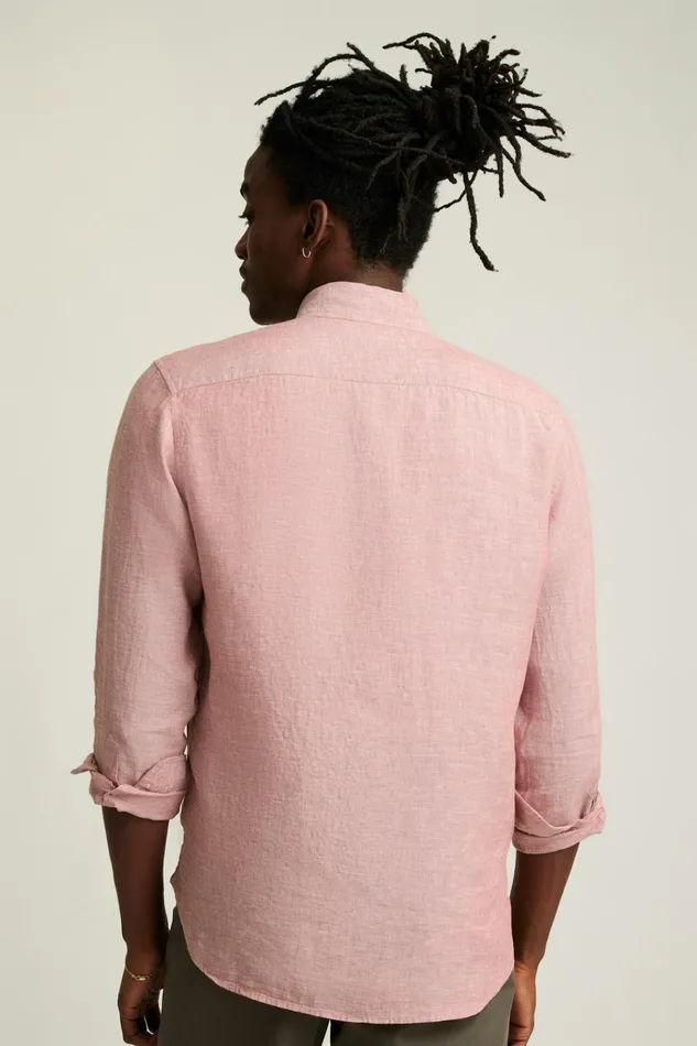 Men Casual Shirts Bonobos Everyday Linen Shirt Redwood
