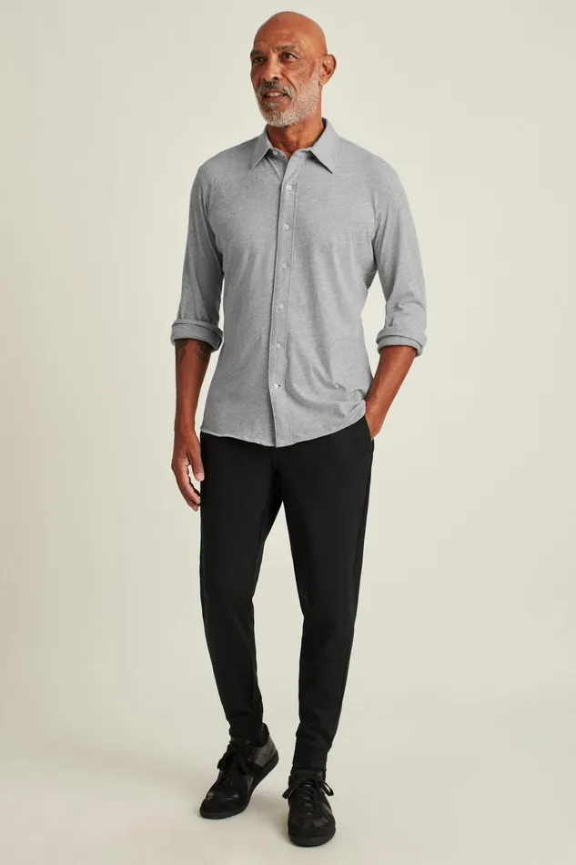 Men Casual Shirts Bonobos Jersey Everyday Shirt Heather Grey