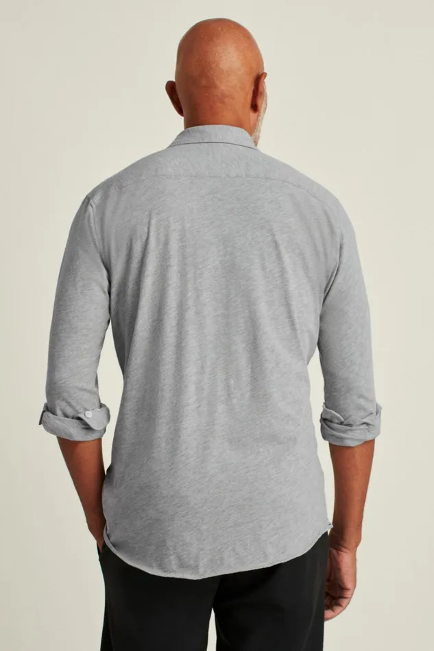 Men Casual Shirts Bonobos Jersey Everyday Shirt Heather Grey