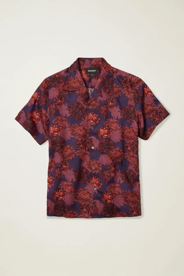 Men Casual Shirts Bonobos Riviera Cabana Shirt Navy Floral