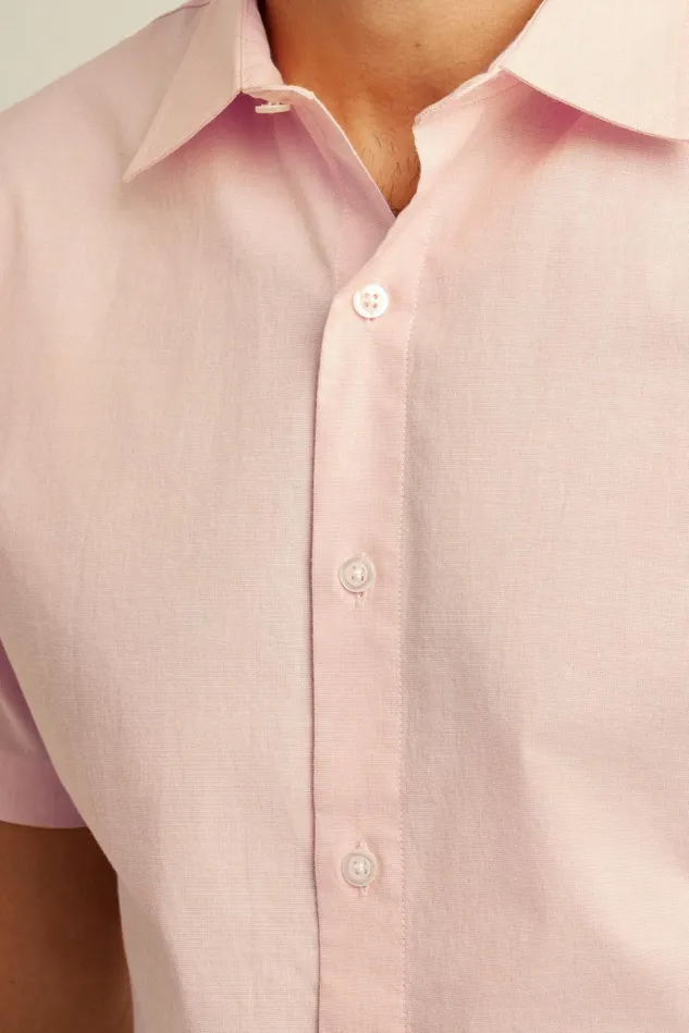 Men Casual Shirts Bonobos Riviera Short Sleeve Shirt Cantaloupe End On End