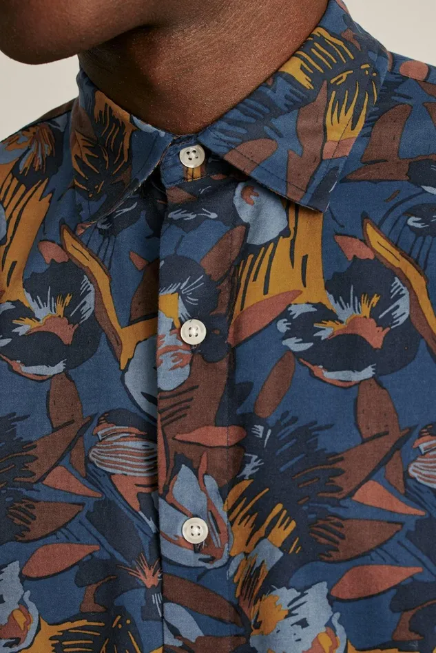 Men Casual Shirts Bonobos Riviera Short Sleeve Shirt Dynamic Flowers