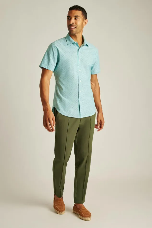 Men Casual Shirts Bonobos Riviera Short Sleeve Shirt High Tide Blue Dot
