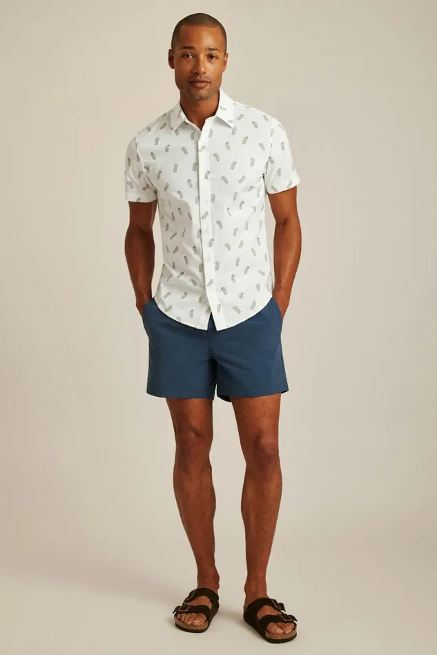 Men Casual Shirts Bonobos Riviera Short Sleeve Shirt Lemonade Stand
