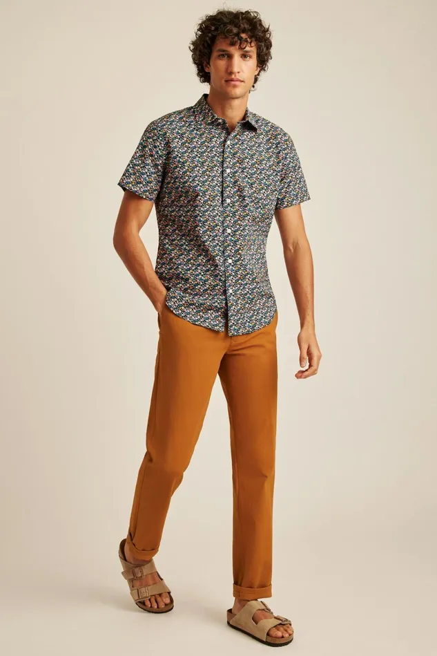 Men Casual Shirts Bonobos Riviera Short Sleeve Shirt Multi Floral Fest
