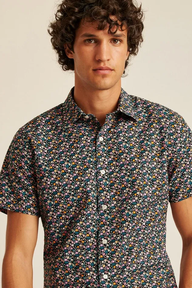 Men Casual Shirts Bonobos Riviera Short Sleeve Shirt Multi Floral Fest