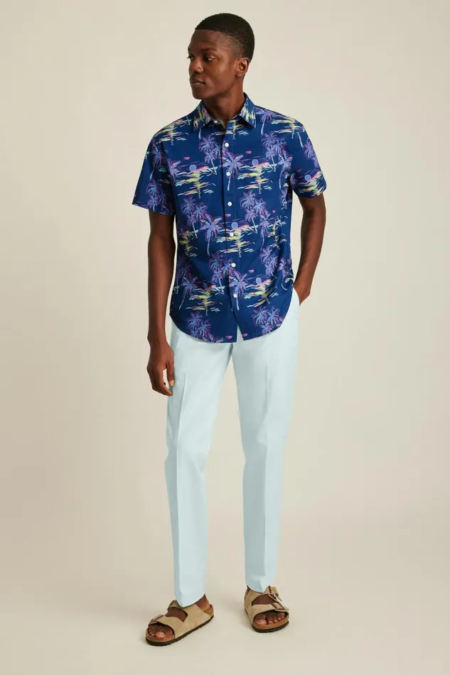 Men Casual Shirts Bonobos Riviera Short Sleeve Shirt Navy Neon Beach Scene Men Casual Shirts Bonobos Riviera Short Sleeve Shirt Navy Neon Beach Scene
