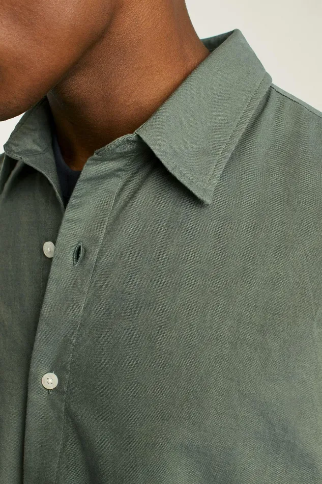 Men Casual Shirts Bonobos Riviera Short Sleeve Shirt Olive Oxford