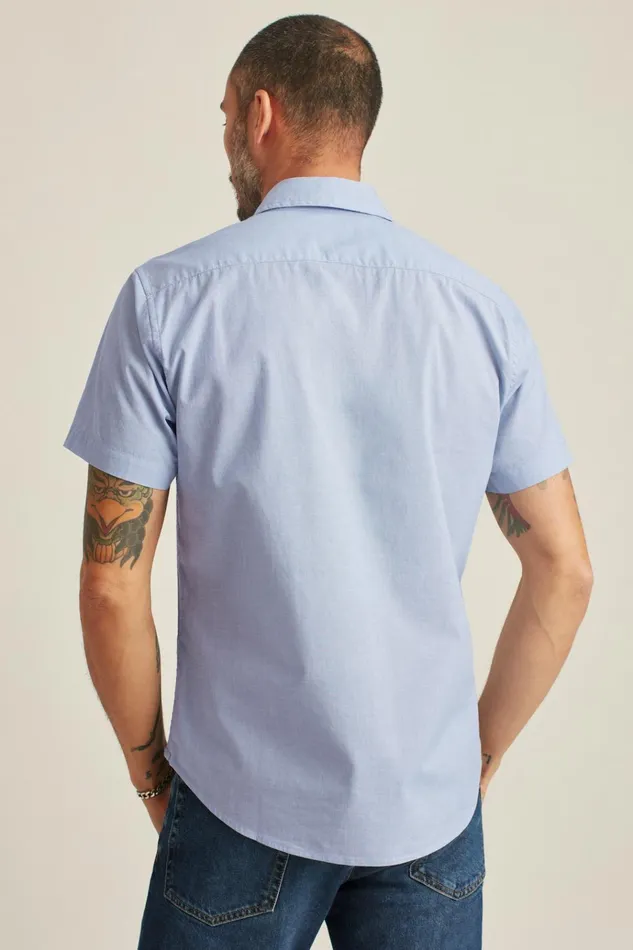 Men Casual Shirts Bonobos Riviera Short Sleeve Shirt River Blue End On End
