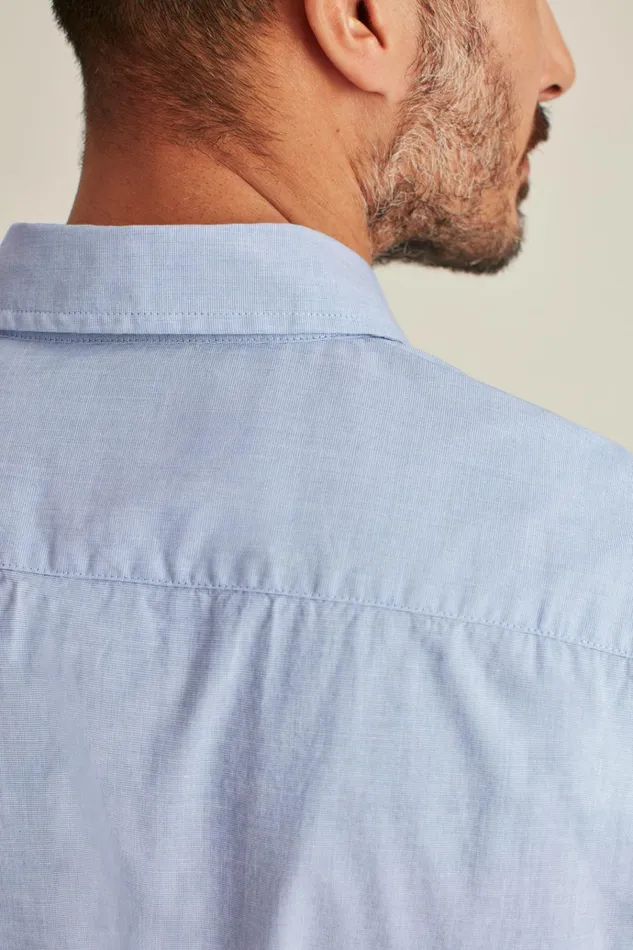 Men Casual Shirts Bonobos Riviera Short Sleeve Shirt River Blue End On End
