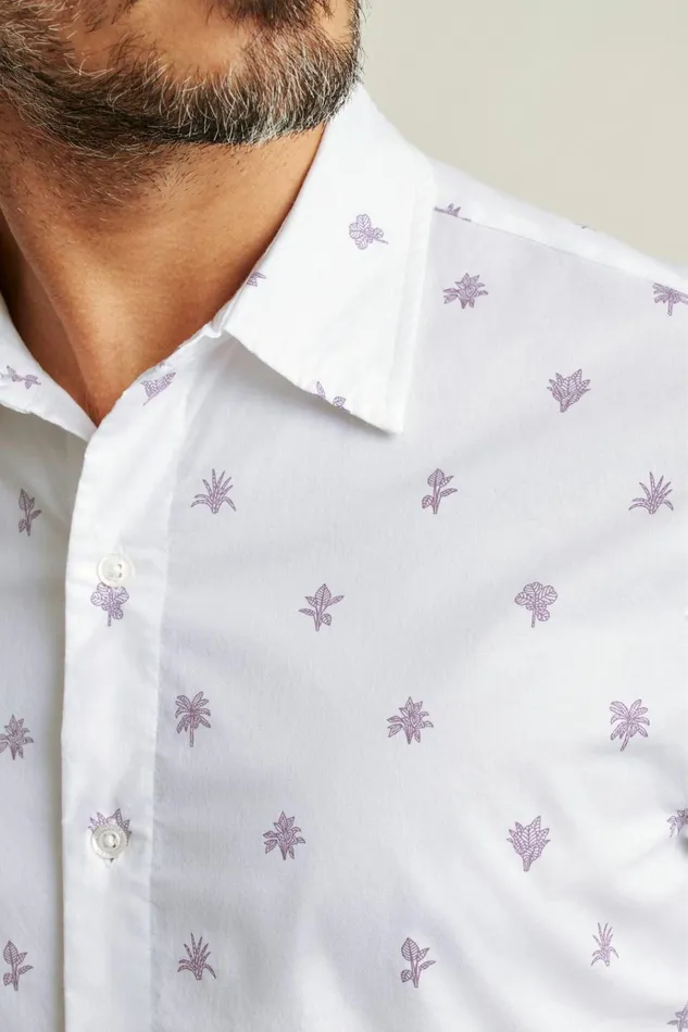 Men Casual Shirts Bonobos Riviera Short Sleeve Shirt Violet Botanicals