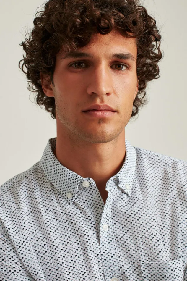 Men Casual Shirts Bonobos Riviera Short Sleeve Shirt White Seersucker Duane Flower
