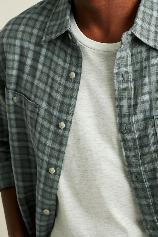 Men Casual Shirts Bonobos Sunset Overshirt Sage Ireland Plaid