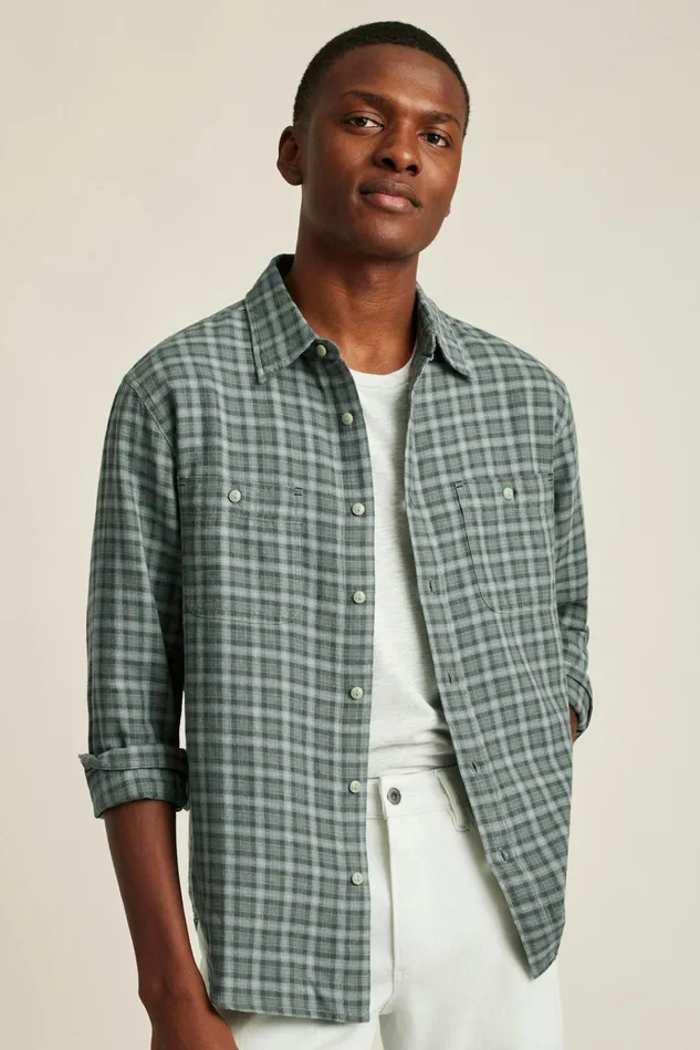 Men Casual Shirts Bonobos Sunset Overshirt Sage Ireland Plaid