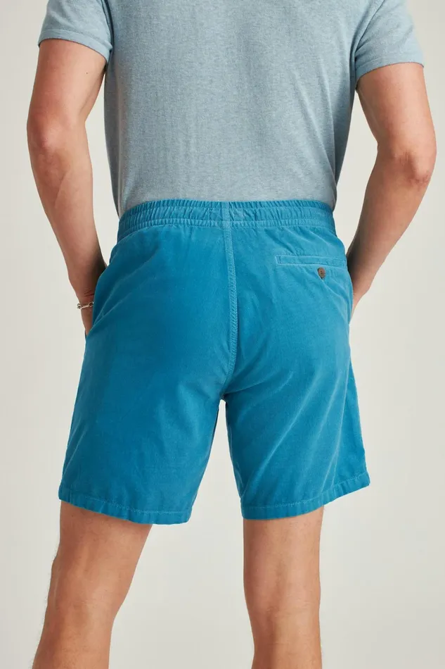 Men Casual Shorts Bonobos Drawstring Club Shorts Blue Micro Cord