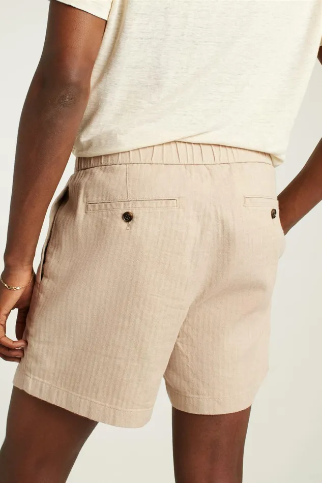 Men Casual Shorts Bonobos Linen Blend Boardwalk Short Taupe Stripe