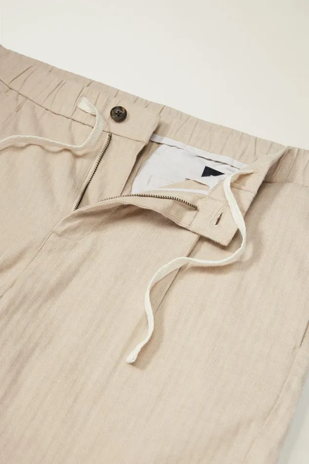 Men Casual Shorts Bonobos Linen Blend Boardwalk Short Taupe Stripe