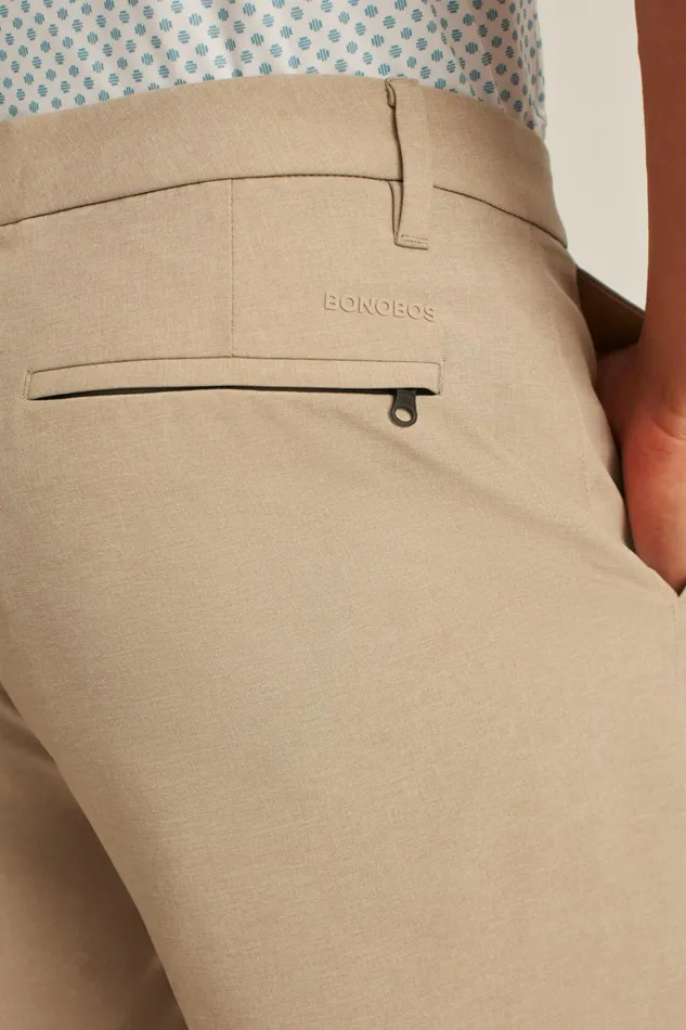 Men Casual Shorts Bonobos Performance Link Shorts Khaki Heather