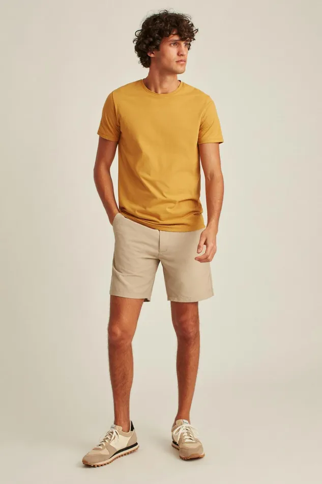 Men Casual Shorts Bonobos Performance Link Shorts Khaki Heather