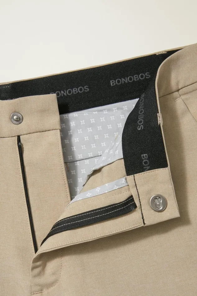 Men Casual Shorts Bonobos Performance Link Shorts Khaki Heather