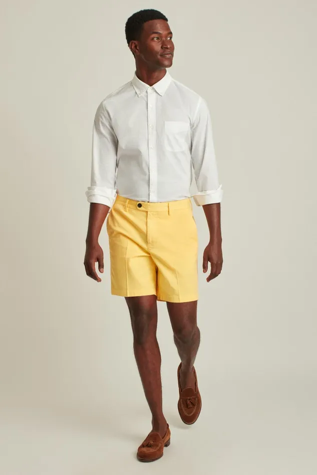 Men Chino Shorts Bonobos Italian Stretch Chino Shorts Lemon Sorbet