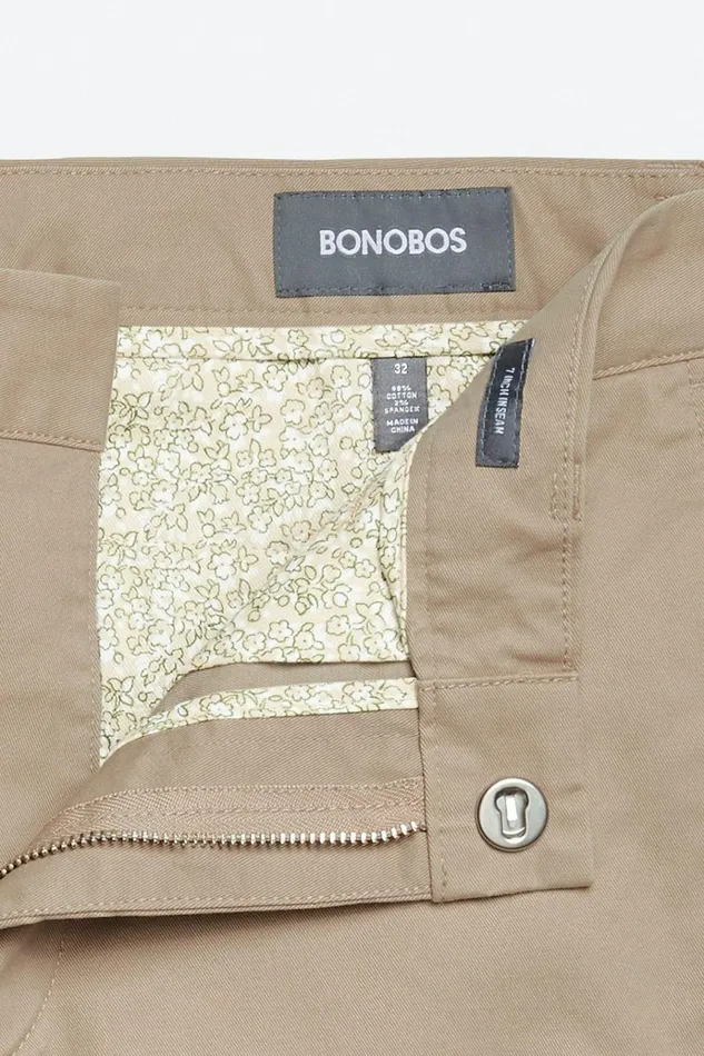 Men Chino Shorts Bonobos Stretch Washed Chino Shorts Khaki