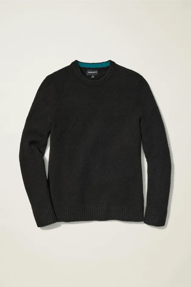Men Crew and VNeck Sweaters Bonobos Boucle Crew Neck Sweater Black