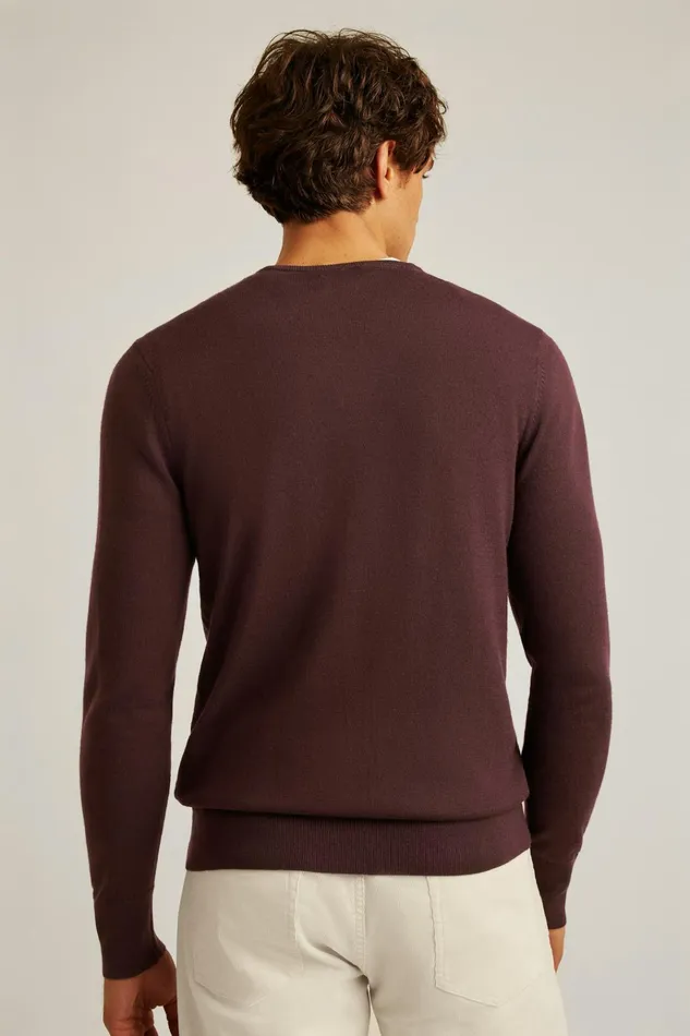 Men Crew and VNeck Sweaters Bonobos Washable Merino Crew Neck Sweater Chocolate Brown