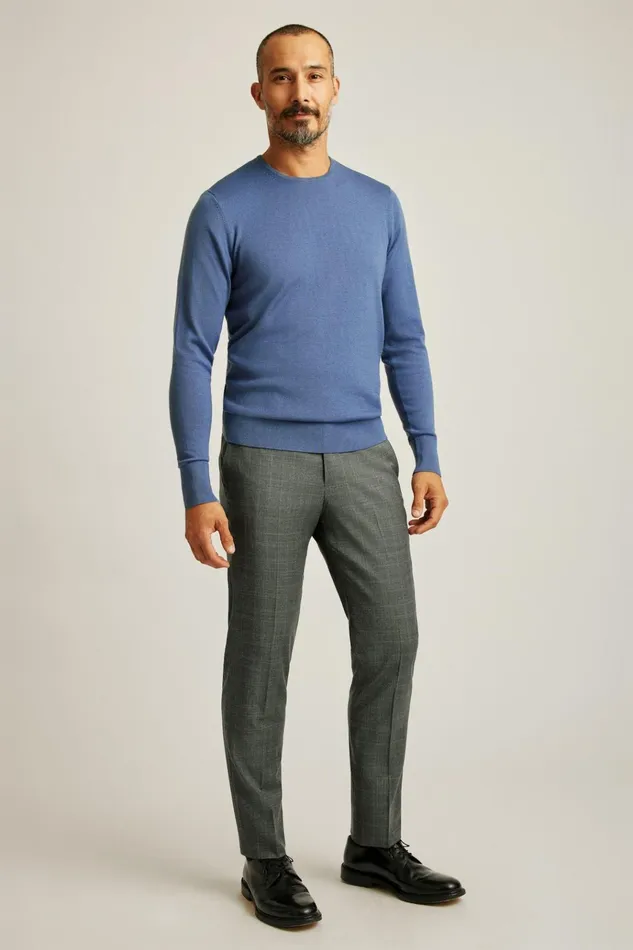 Men Crew and VNeck Sweaters Bonobos Washable Merino Crew Neck Sweater French Blue Men Crew and VNeck Sweaters Bonobos Washable Merino Crew Neck Sweater French Blue