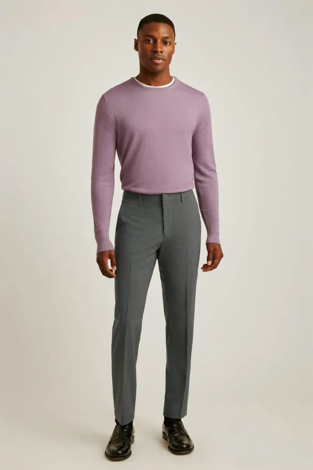 Men Crew and VNeck Sweaters Bonobos Washable Merino Crew Neck Sweater Lilac Men Crew and VNeck Sweaters Bonobos Washable Merino Crew Neck Sweater Lilac