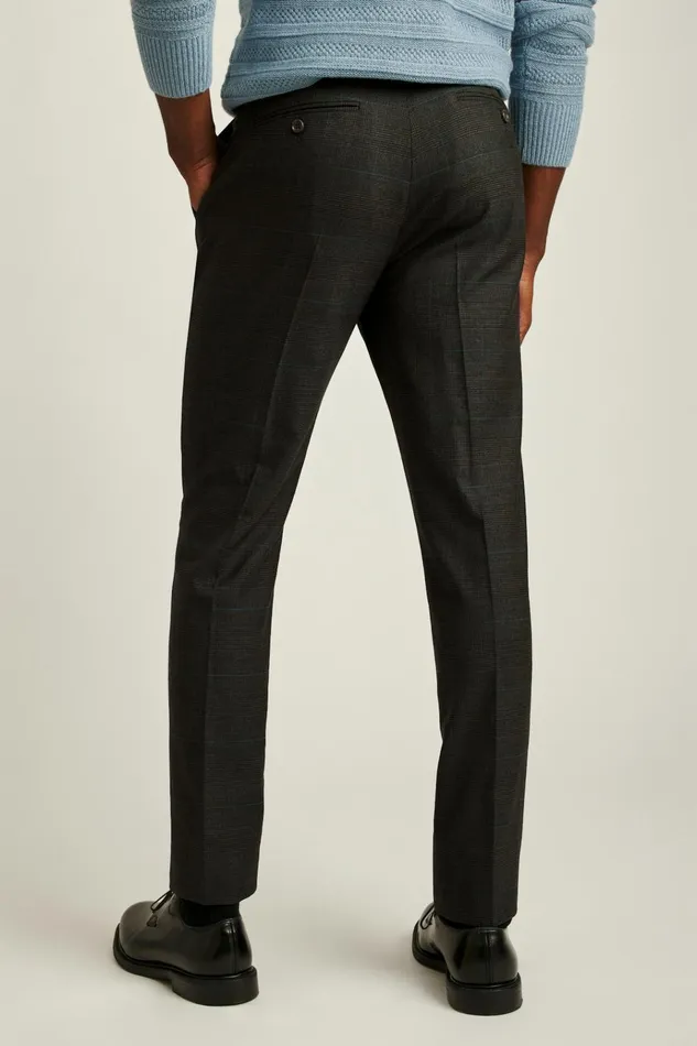 Men Dress Pants Bonobos Jetsetter Wool Dress Pant Brown Light Blue Deco Plaid