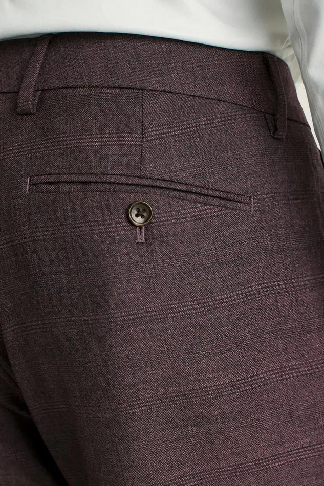Men Dress Pants Bonobos Jetsetter Wool Dress Pant Burgundy Check