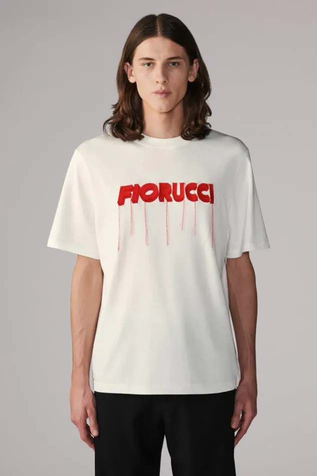 Men Fiorucci Club Logo TShirt Off White Off White Men Fiorucci Club Logo TShirt Off White Off White