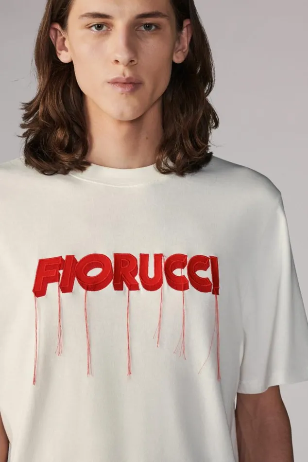 Men Fiorucci Club Logo TShirt Off White Off White Men Fiorucci Club Logo TShirt Off White Off White