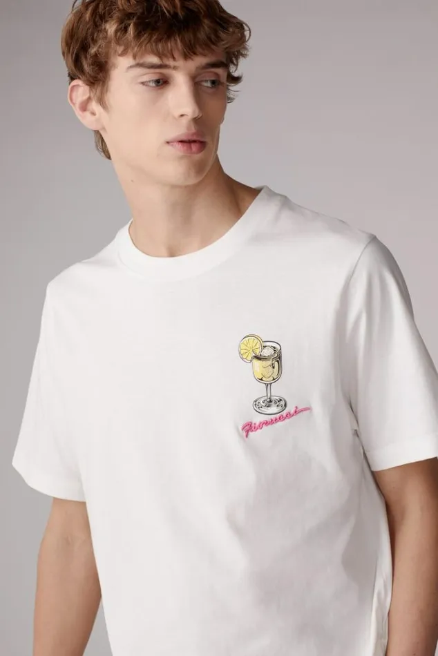Men Fiorucci Cocktail Squiggle Logo TShirt White White Men Fiorucci Cocktail Squiggle Logo TShirt White White