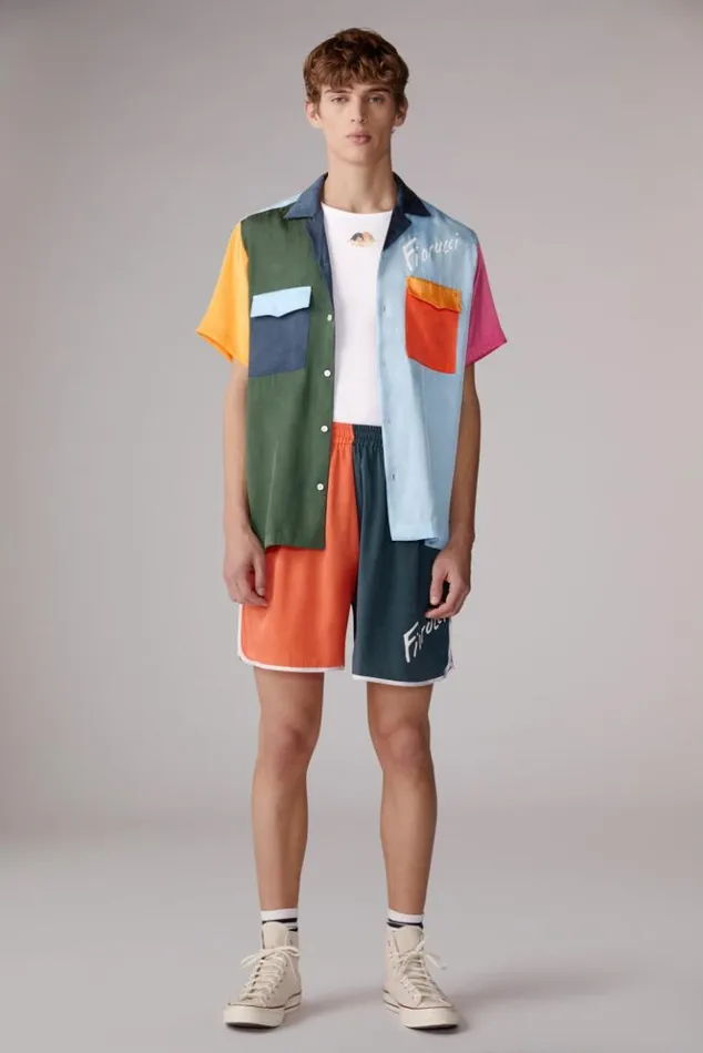 Men Fiorucci Colour Block Shorts Multi Multi