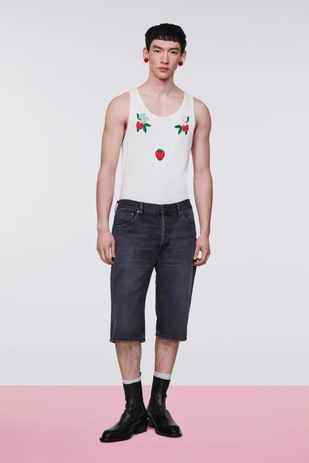 Men Fiorucci Denim Bermuda Shorts Black Black