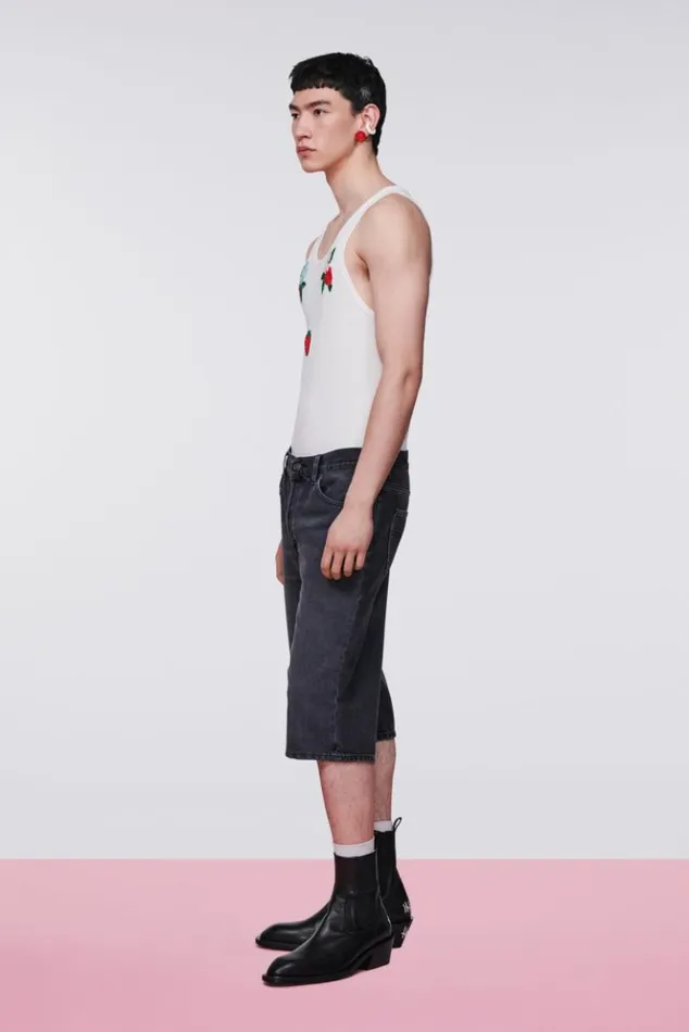 Men Fiorucci Denim Bermuda Shorts Black Black Men Fiorucci Denim Bermuda Shorts Black Black