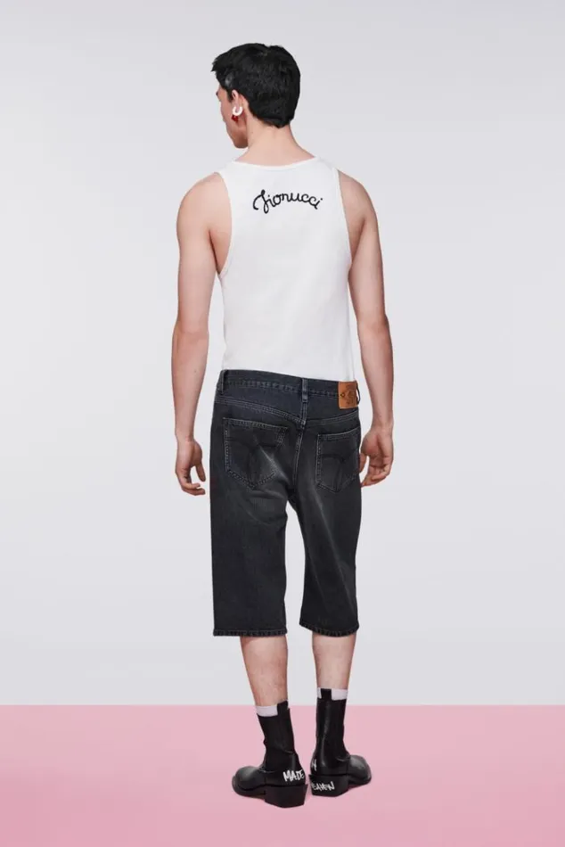 Men Fiorucci Denim Bermuda Shorts Black Black Men Fiorucci Denim Bermuda Shorts Black Black