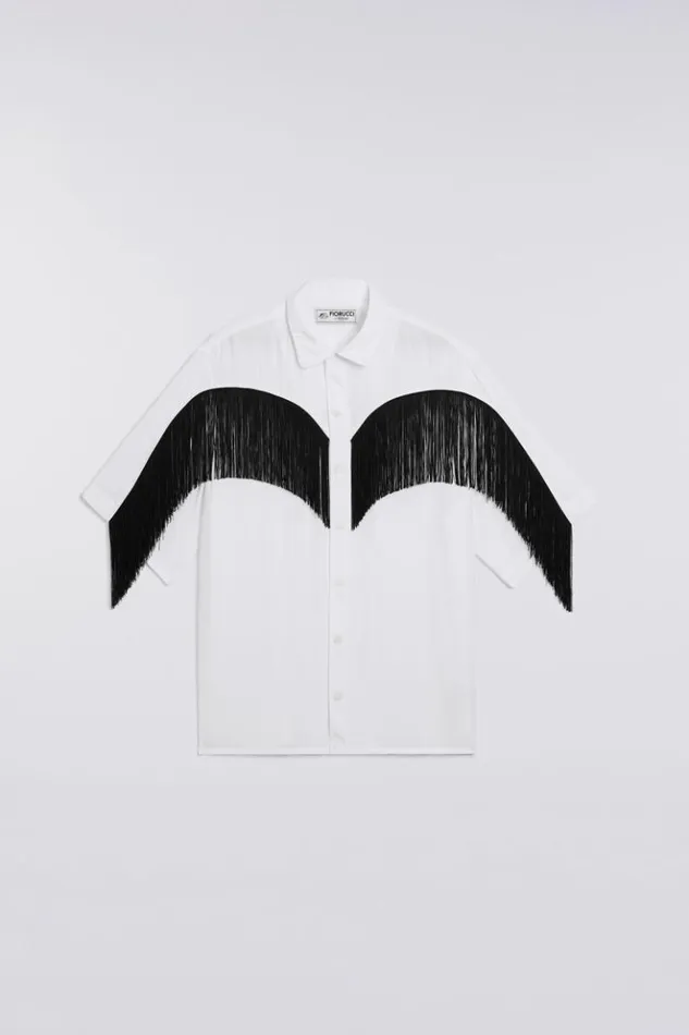 Men Fiorucci Fringe Shirt White White Men Fiorucci Fringe Shirt White White