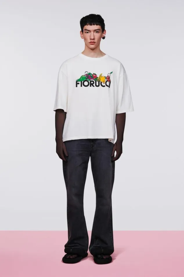 Men Fiorucci Fruit Logo TShirt White White