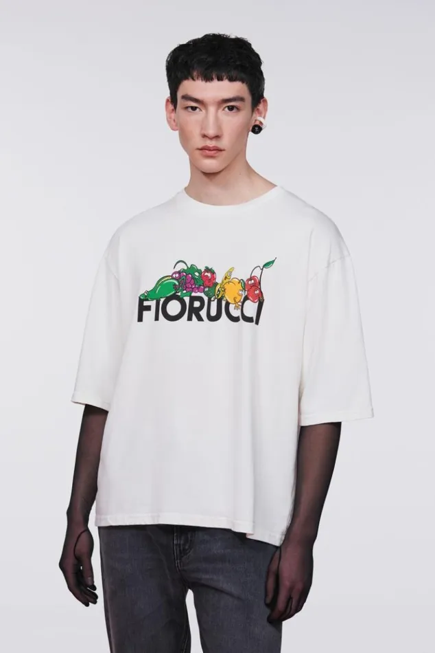 Men Fiorucci Fruit Logo TShirt White White Men Fiorucci Fruit Logo TShirt White White