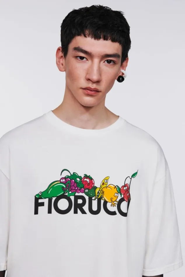 Men Fiorucci Fruit Logo TShirt White White Men Fiorucci Fruit Logo TShirt White White