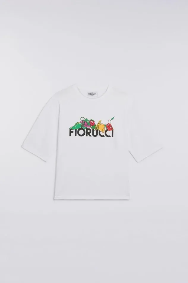 Men Fiorucci Fruit Logo TShirt White White Men Fiorucci Fruit Logo TShirt White White