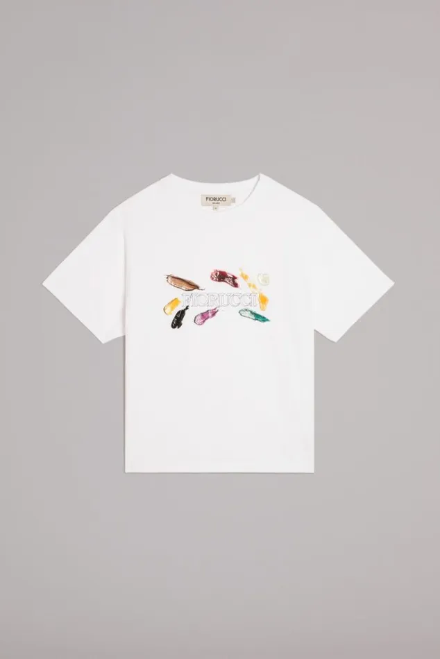Men Fiorucci Graphic Paint TShirt White White Men Fiorucci Graphic Paint TShirt White White