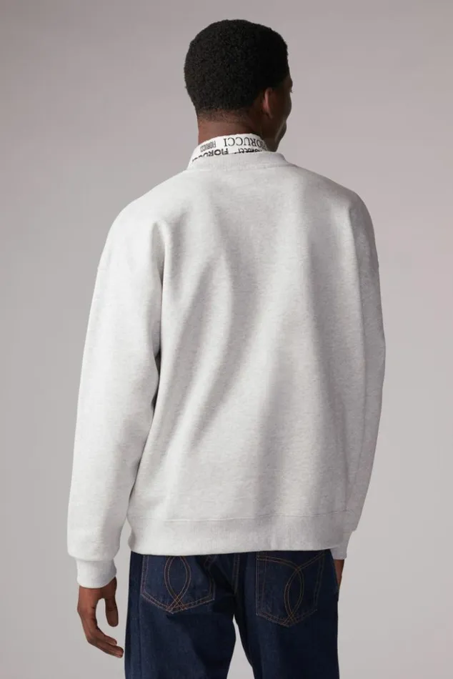 Men Fiorucci Safety Jeans Logo Sweatshirt Grey Grey Men Fiorucci Safety Jeans Logo Sweatshirt Grey Grey