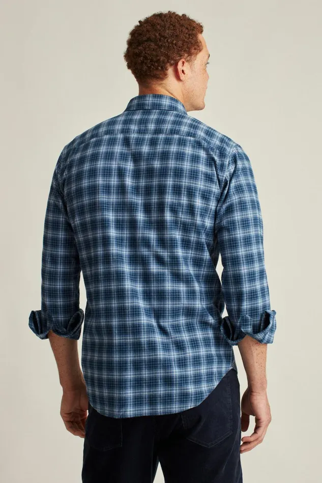 Men Flannels and Shirt Jackets Bonobos Everyday Lightweight Flannel Shirt Blue Bonfire Plaid