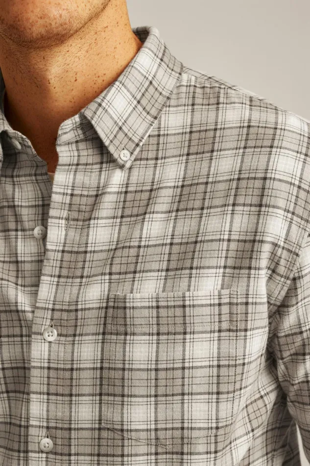Men Flannels and Shirt Jackets Bonobos Everyday Lightweight Flannel Shirt Khaki Plaid